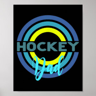 Poster Pai de Hockey Com Círculos de Hockey Modernos