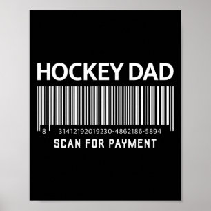 Poster Pai de hóquei verificar pagamento Piada engraçada 
