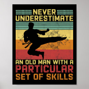 Poster Pai de Karatê Artes Marciais Aposentadoria Karatê