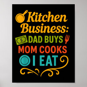 Poster Pai De Negócios Da Cozinha Compras Mamãe Cozinheir