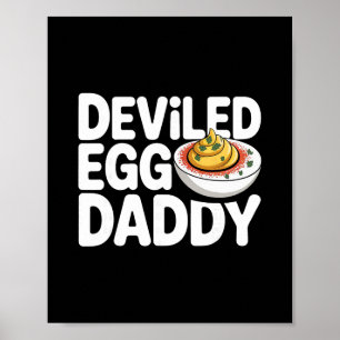 Poster Pai de Ovo Diabólico Engraçado Dia dos Pais de Açã