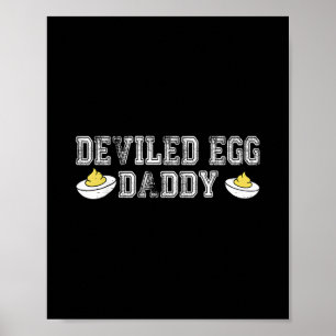 Poster Pai de Ovo Diabólico Retro Engraçado Dia dos Pais 