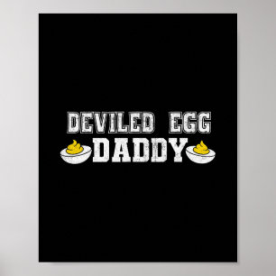 Poster Pai de Ovo Diabólico Retro Engraçado Dia dos Pais