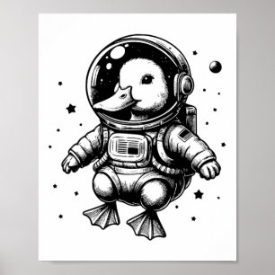 Poster Pai de Pato Espaço da Mãe - Pato Astronauta