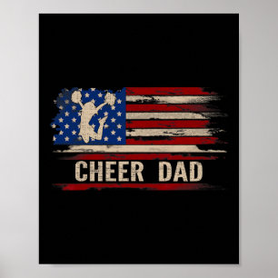 Poster Pai de torcida vintage bandeira americana dos EUA