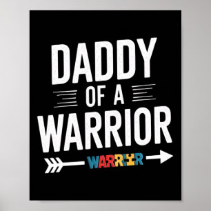 Poster Pai De Uma Família Guerreira Papa Mundo Autismo Aw