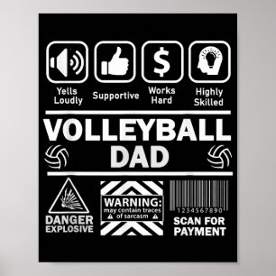 Poster Pai de Voleibol Conteúdo Engraçado do Esporte Pai