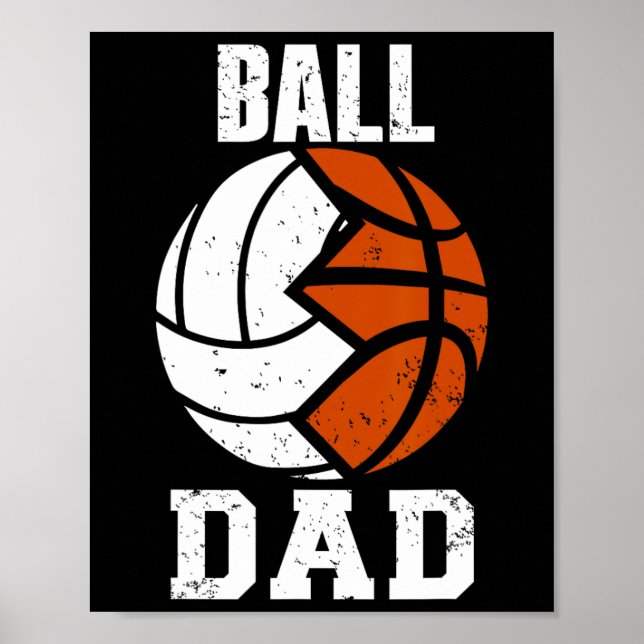 Poster Pai De Voleibol De Diversão De Pai (Frente)