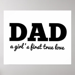 Poster Pai dia dos pais verdadeiro do amor de uma menina