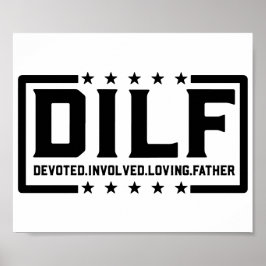 Poster PAI DILF dedicado a pais amorosos envolvidos