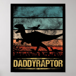 Poster Pai Dinossaur Daddyraptor 2 Crianças Dia de os pai