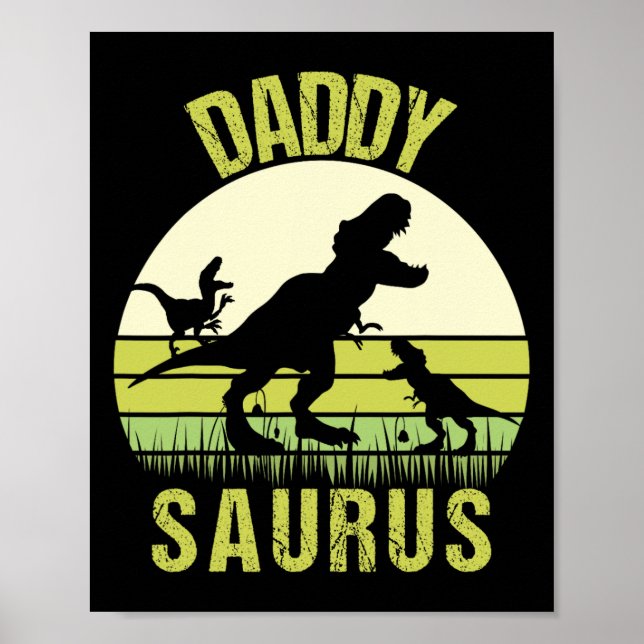 Poster Pai Dinossaur Daddysaurus 2 Dia de os pais para Du (Frente)