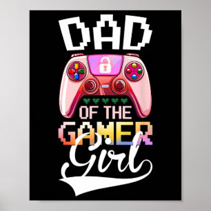 Poster Pai Do Aniversário Do Jogo De Vídeo Da Gamer Girl