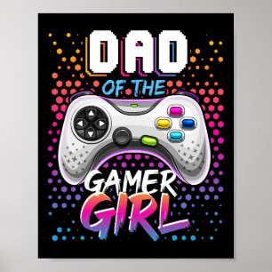 Poster Pai Do Aniversário Do Jogo De Vídeo Da Gamer Girl