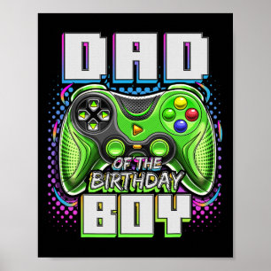 Poster Pai Do Aniversário Do Jogo De Vídeo Que Correspond