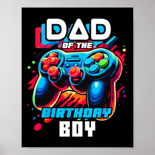 Poster Pai Do Aniversário Do Jogo De Vídeo Que Correspond