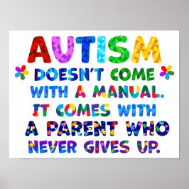Poster Pai do AUTISM nunca desiste