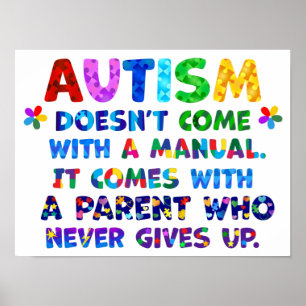 Poster Pai do AUTISM nunca desiste