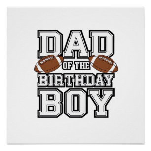Póster Pai do Menino de Aniversário Fã de Futebol Família