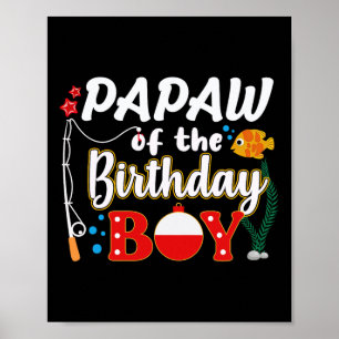Poster Pai Do Menino Do Aniversário Família De Pesca Comb