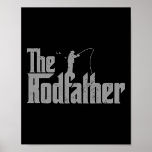 Poster Pai do Molinete Amante da Pesca Divertida Vara de