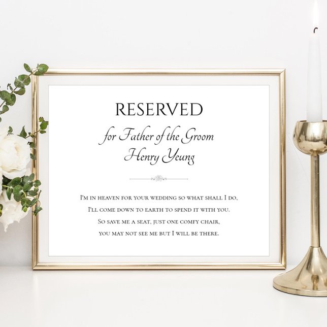 Poster Pai do noivo, estou no céu pelo seu casamento (Criador carregado)