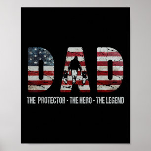 Poster Pai Do Protetor Hero Legend American Flag Pai Fa