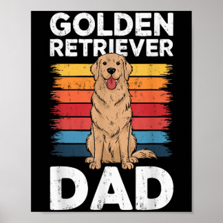 Poster Pai do Retriever do ouro Homens Pai Cachorro Gordu