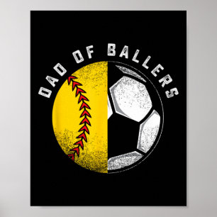 Poster Pai dos Llers Pai e Filho Jogador de Futebol Coach