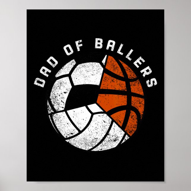 Poster Pai dos Llers Volei de futebol engraçado Sketll Pa (Frente)