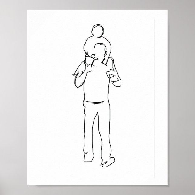 Poster Pai e Filho Impressão, Padre presente do Filho, Fa (Frente)