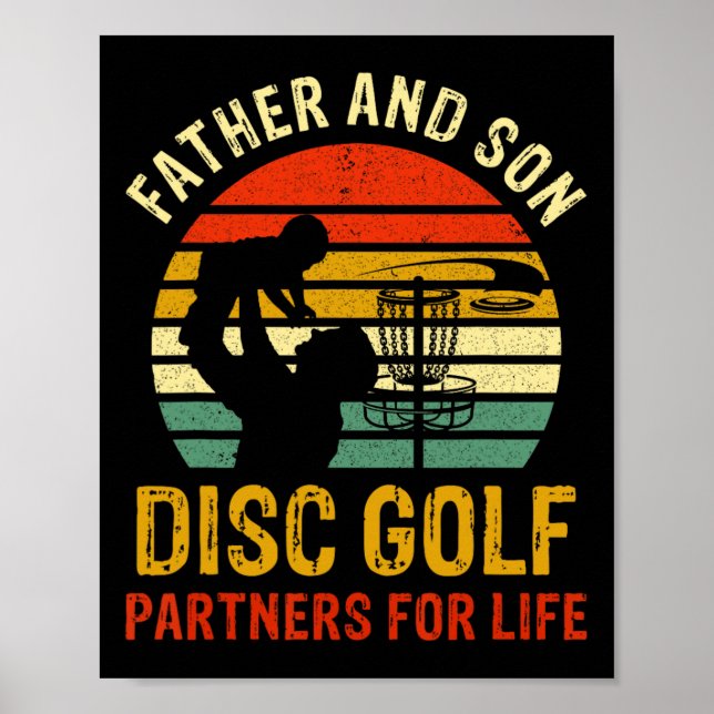 Poster Pai e Filho Parceiros de Golfe de Disco para a Vid (Frente)