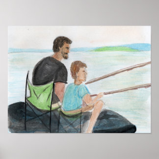 Poster Pai e Filho Pescando