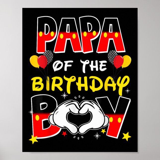 Poster Pai E Mãe Papá Da Festa Da Família Birthday Boy (Frente)
