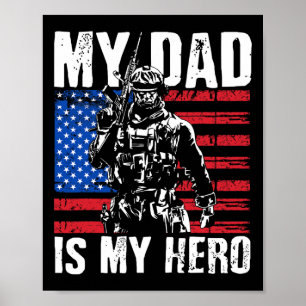 Poster Pai é meu herói Exército Pai Dia dos Pais e 4 de J