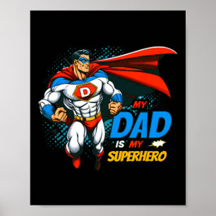 Poster Pai É Meu Super-Herói Crianças Legal.