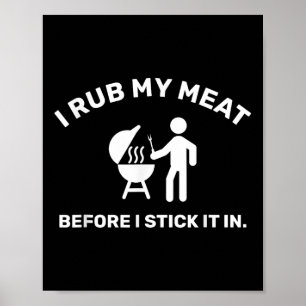 Poster Pai Engraçado Chef Eu Esfrego Minha Carne