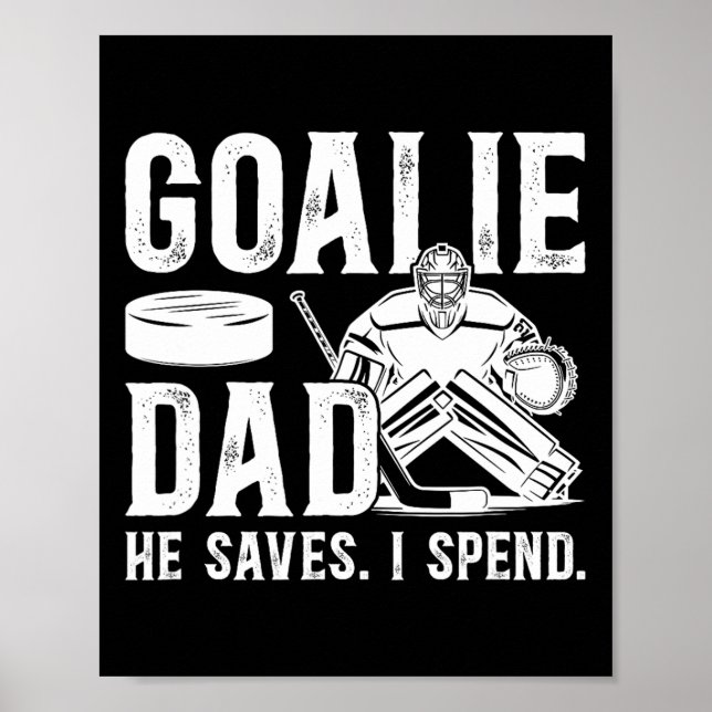 Poster Pai Engraçado de Goleiro de Hóquei de um Goleiro d (Frente)