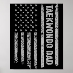 Poster Pai engraçado de Taekwondo Bandeira da América Pat