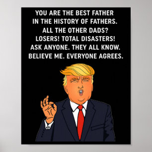 Poster Pai Engraçado Donald Trump Dia de os pais Dotado T