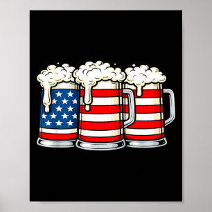 Poster Pai engraçado que ama cerveja no dia 4 de julho pa