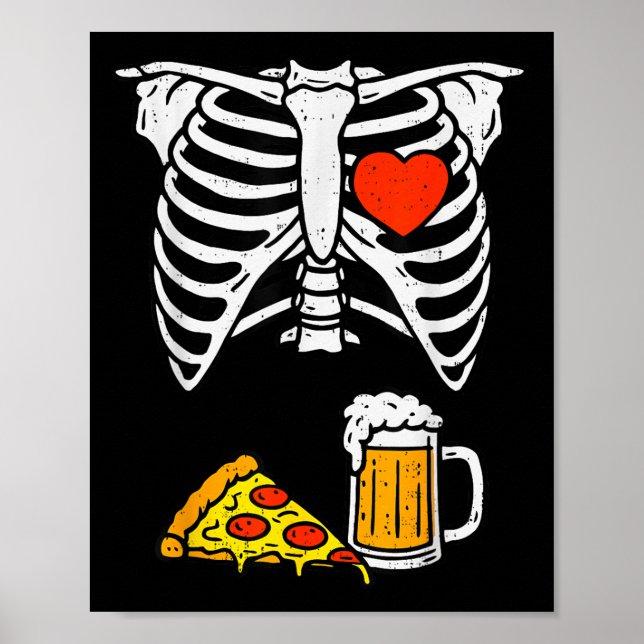 Poster Pai engraçado Skeleton Beer Zza Halloween Costume  (Frente)