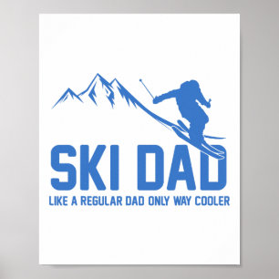 Poster Pai Esquiador Divertido Aventura Nevosa Amantes de