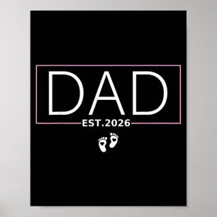 Poster Pai Est. 2026 Esperando Bebê 2026 Pai 2026 Novo Pa