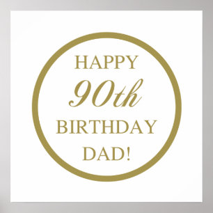 Póster Pai feliz do aniversário do 90