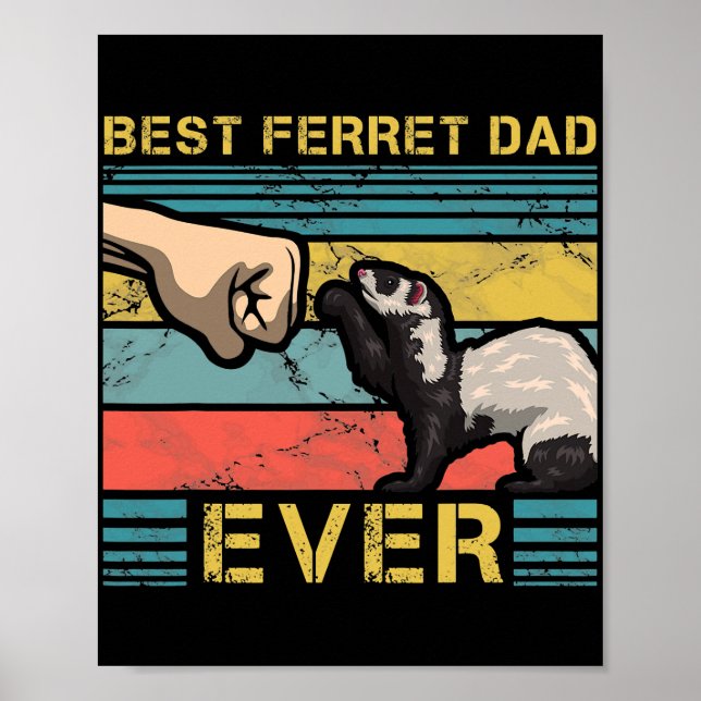 Poster Pai Ferret Melhor Animal Dia de os pais (Frente)