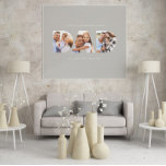 Poster Pai fotografia moderna tipografia  cinza de presen<br><div class="desc">Pai multifotografia,  presente infantil da tipografia moderna. Dia de os pais ideal,  presente de aniversário ou natal. A cinza bege pode ser alterada para se adequar à sua decoração.</div>