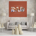 Poster Pai fotografia moderna tipografia infantil<br><div class="desc">Pai multifotografia,  presente infantil da tipografia moderna. Dia de os pais ideal,  presente de aniversário ou natal. O fundo de Terracotta pode ser mudado para se adequar à sua decoração.</div>
