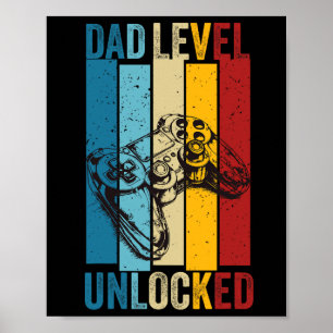 Poster Pai Gamer Divertido Nível Desbloqueado Novo Papai