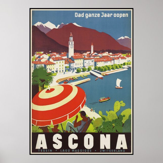 Póster Pai ganze Jaar oopen Ascona (Frente)